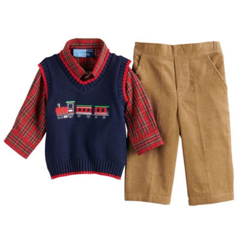 3 Piece Great Guy Sweater Vest Set - 12M